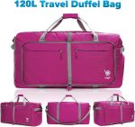 Bago Travel Duffel Bags for Traveling Women & Men- Foldable Weekender Bag - 80L 27" Large Duffle Bag For Travel & Camping Bag - Packable Lightweight Overnight Luggage bag (Black) - Image 2